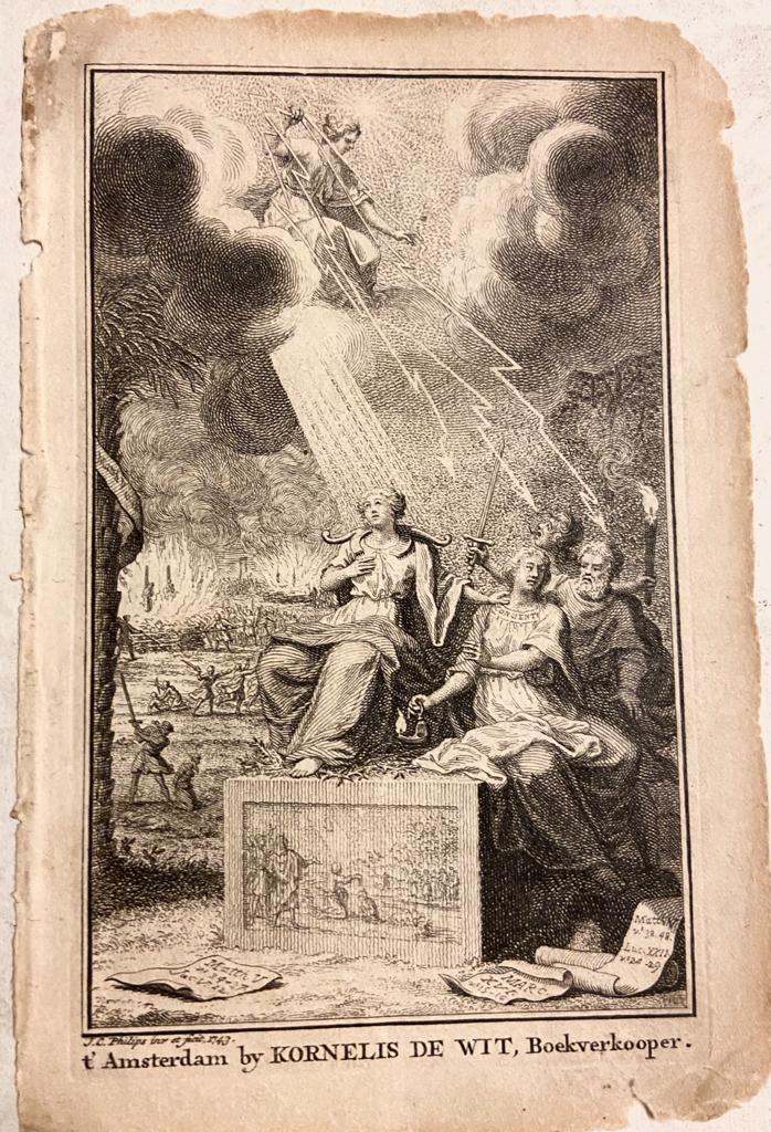 [Antique title page, 1744] Uitvoeriger verhandeling van de geschiedenisse der mennoniten ..., published 1744, 2 pp.