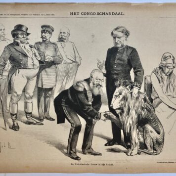 [Original lithograph/lithografie by Johan Braakensiek] Het Congo-schandaal, 4 Januari 1891, 1 pp.