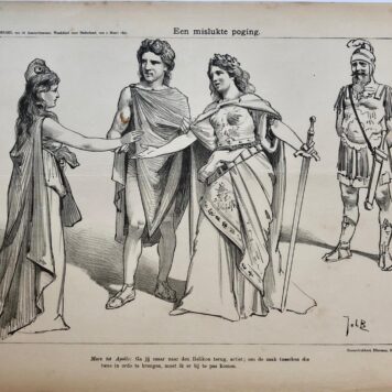 [Original lithograph/lithografie by Johan Braakensiek] Een mislukte poging, 1 Maart 1891, 1 pp.