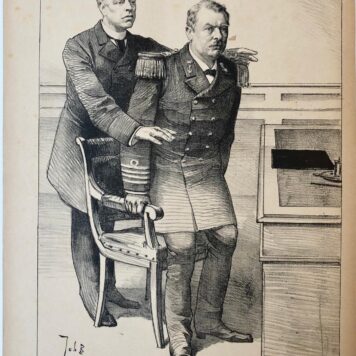 [Original lithograph/lithografie by Johan Braakensiek] Drie maanden voor de verkiezingen, 5 April 1891, 1 pp.