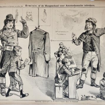 [Original lithograph/lithografie by Johan Braakensiek] Erminie, of de Hoogeschool voor Amsterdamsche inbrekers, 29 Maart 1891, 1 pp.