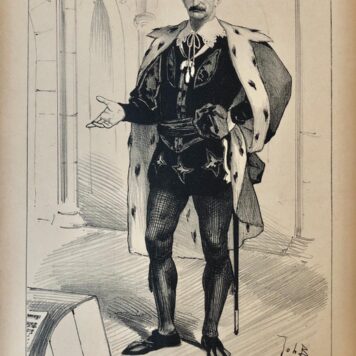 [Original lithograph/lithografie by Johan Braakensiek] Prof. Asser's Candidatuur voor de Tweede Kamer, 6 September 1891, 1 pp.