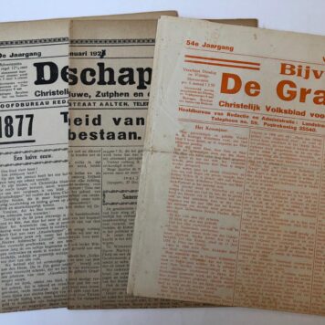 GRAAFSCHAPPER, DE Stukken betreffende het vijftigjarig jubileum van De Graafschapper, Christelijk Volksblad voor Oost-Veluwe, Zutphen en de Graafschap, 1877-1927, te Aalten.