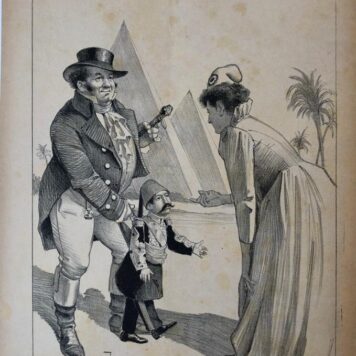 [Original lithograph/lithografie by Johan Braakensiek] Egypte aan den leiband, 15 November 1891, 1 pp.