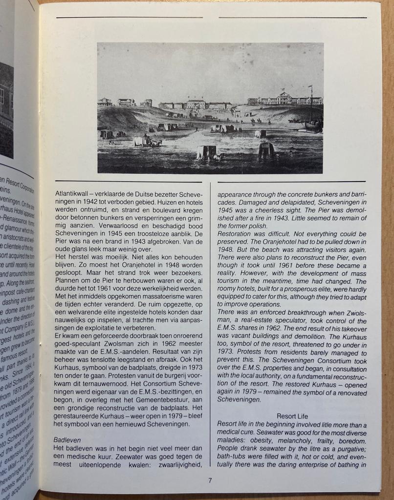 [History of The Hague, Theatre] Van Badkoets tot Golfbad, Tentoonstelling in het Kurhaus Hotel, Gemeentearchief van ’s-Gravenhage, Gemeentelijke dienst voor Arbeidsvoorzieningen, Scheveningen, 1984, 26 pp.