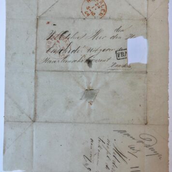 [MANUSCRIPT, MORGENSTER] Briefje van J. Morgenster, Amsterdam 1864.