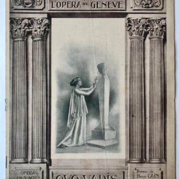 [THEATRE, TONEEL, GENÈVE] Programma `Genève-spectacle', o.m. Madame Butterfly, Genève 1910, 30 p., gedrukt.