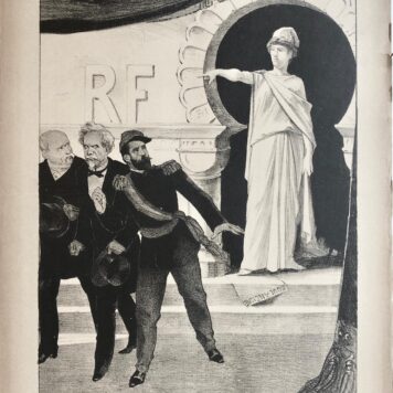 [Original lithograph/lithografie by Johan Braakensiek] Veroordeeld, 18 Augustus 1889, 1 pp.