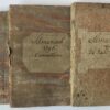 [Almanac 1796-1805] ZUTPHEN, RECHTSPRAAK, ALMANAK Drie Gelderse almanakken, resp. voor de jaren 1796, 1797 en 1805, doorschoten met blanco papier waarop genoteerde afspraken voor de `cancellerie' en raadkamer van de gemeente Zutphen; 3 delen.