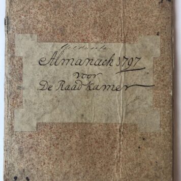 [Almanac 1796-1805] ZUTPHEN, RECHTSPRAAK, ALMANAK Drie Gelderse almanakken, resp. voor de jaren 1796, 1797 en 1805, doorschoten met blanco papier waarop genoteerde afspraken voor de `cancellerie' en raadkamer van de gemeente Zutphen; 3 delen.