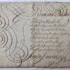[Calligraphy, Bootsman, Kalligrafie] Tien bladen kalligrafie van de hand van Symon Jacobsz. Bootsman, 1725. Ieder blad 21x33 cm. Samen: