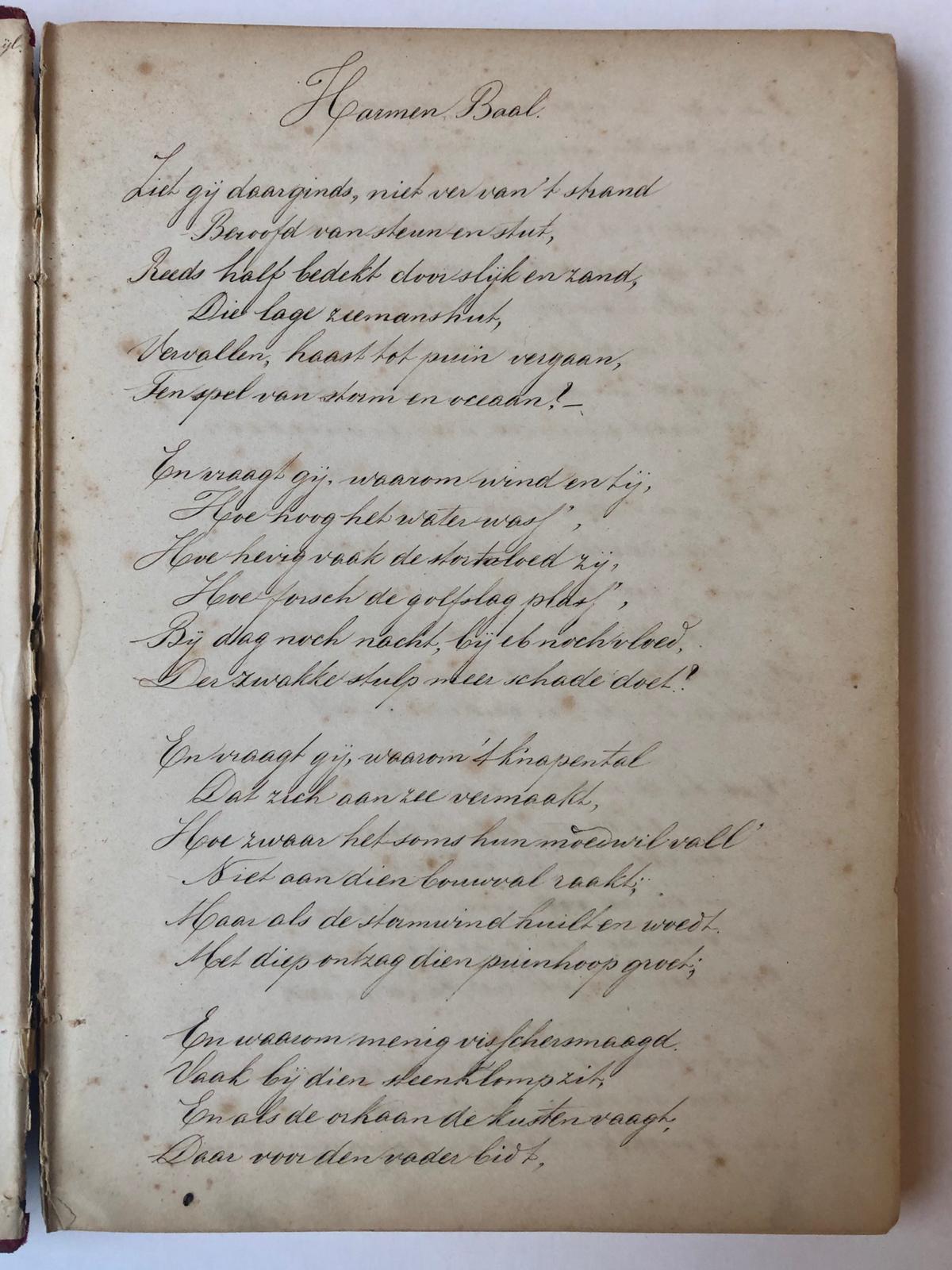  - [Album of verses, Poesiealbum, Duyl, van, Trip] Album met ingeschreven gedichten en wensen van vrienden, van H. Marie van Duyl, 1853-1860, 1 deel, 8(.