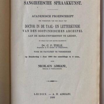 Sangireesche spraakkunst. Academisch proefschrift [...] Leiden A.H. Adriani 1893
