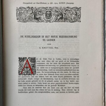 [Printed publication, LEIDEN, MEERMANSBURG] Twee overdrukken en een reglement betreffende het hofje Meermansburg te Leiden, 1895-1952.
