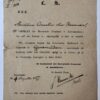 [MANUSCRIPT, THEOLOGY, MAANEN, VAN; KOUDEKERKE, GENEMUIDEN] Attestatie van de kerkenraad te Koudekerke betreffende de lidmate Hendrika Cornelia van Maanen bij haar verhuizing naar Genemuiden, d.d. Koudekerke 4 augustus 1861, en getekend door J. Vermeer Az. 1 p., deels gedrukt.