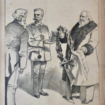 [Original lithograph/lithografie by Johan Braakensiek] Een late, maar gepaste hulde, 26 Februari 1893, 1 pp.