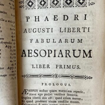 Fabularum Aeso Piarum libri V et novarum fabularum. Appendix cura et studio Petri Burmanni. Leiden, Luchtmans, 1765.