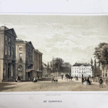 [The Hague, illustrated] 's-Gravenhage, zijne voornaamste Gebouwen en schoonste Gezigten. Pracht-Album in 20 fraaije, naar de natuur geteekende platen met bijschriften. Nieuw Uitgaaf, Amsterdam: Gebroeders Koster [1860], 76 pp (with 20 coloured lithographs).