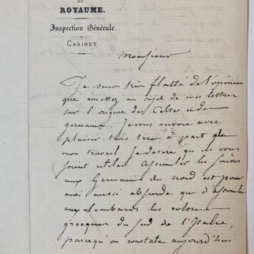 [Manuscript, Renard] Brief van generaal Renard, adjudant van de Belgische koning. Z.p., 2 p.