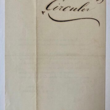 [MANUSCRIPT, ROTTERDAM, BUDDINGH] Circulaire van C.A.A. Buddingh te Rotterdam, 1864, betr. betalingen en voorgenomen verhuizing. 8(, gedrukt, 1 p.
