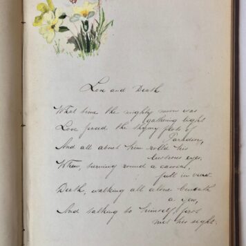 [Album of verses, Poesiealbum, Sander, van der, Fuhri] Poesiealbum van A. van der Sanden, Rotterdam 1873-1878, Haarlem 1878-1879 en Groningen 1893-1909, 1 deel.