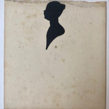 [Silhouette portrait] Geknipt silhouetportret van mej. Aimee van Schaak, 19de-eeuws.