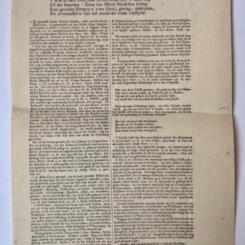 [PRINTED PUBLICATION, VALKENBURG (Z.-H.), BORSBOOM] Gedrukt blad, getiteld Op Valkenburg, ondertekend 4 july 1714, C. en H. Borsboom. Plano.