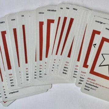 [GAME 1970, INSURANCE, ENNIA] Kwartetspel Ennia-verzekeringen, 1970, 36 kaarten met soorten verzekeringen. In origineel doosje.