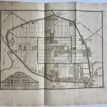 Original map/Originele kaart/Antique print/prent: Het Watergraafs of Diemer-Meer, ca 1725.