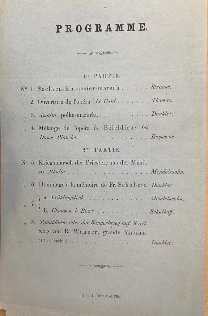 [Publication 1913, History The Hague] Koninklijk Zoologisch-Botanisch Genootschap, Zondag 27 juli 1913 Matinée door het Muziekcorps "Les Vieux Militaires", 1913, 4 pp.