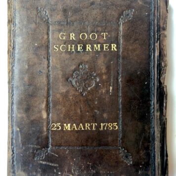 [Church book 1783] Een 18e-eeuwse kerkboek in leren band, met op de band in gouden letters: Groot Schermer 23 maart 1783