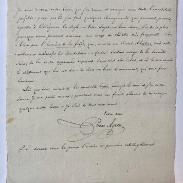 [Manuscript, letter in French] Brief in het Frans van Pierre Agron, 19e eeuws, aan N.N., manuscript, 4°, 1 p.