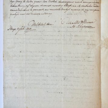 [Manuscript 1798] Brief van H. Schepman, dd. ‘s Hage 1798, aan Mr H.A. Schadee te Rotterdam, manuscript, 2 p.