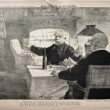 [Original lithograph/lithografie by Johan Braakensiek] Eene belasting op het smullen, 13 December 1891, 1 pp.