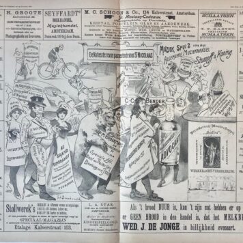 [Original lithograph/lithografie by Johan Braakensiek] De Naties de revue passeerende voor St. Nicolaas (Sinterklaas), 29 November 1896, 1 pp.