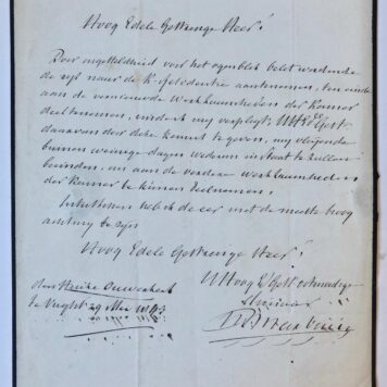 [Manuscript 1843] Brief van H.B. Martini, d.d. Vught 1843, aan mr. A. van Gennep, Minister van Staat te ‘s Gravenhage. Manuscript, 4°. 1 p. met afdruk van lakcachet.