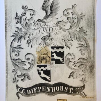 [Photo] Foto van een geschilderd familiewapen met onderschrift “C.L. Diepenhorst, anno 1719”, 4°.