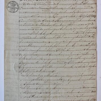 [Manuscript, Will 1830] Afschrift testament Gerrit Fraijman, timmerbaas te Heiloo, d.d. 15 mei 1830, voor notaris J. Nuhout van der Veen te Alkmaar verleden. Manuscript. 4 p.