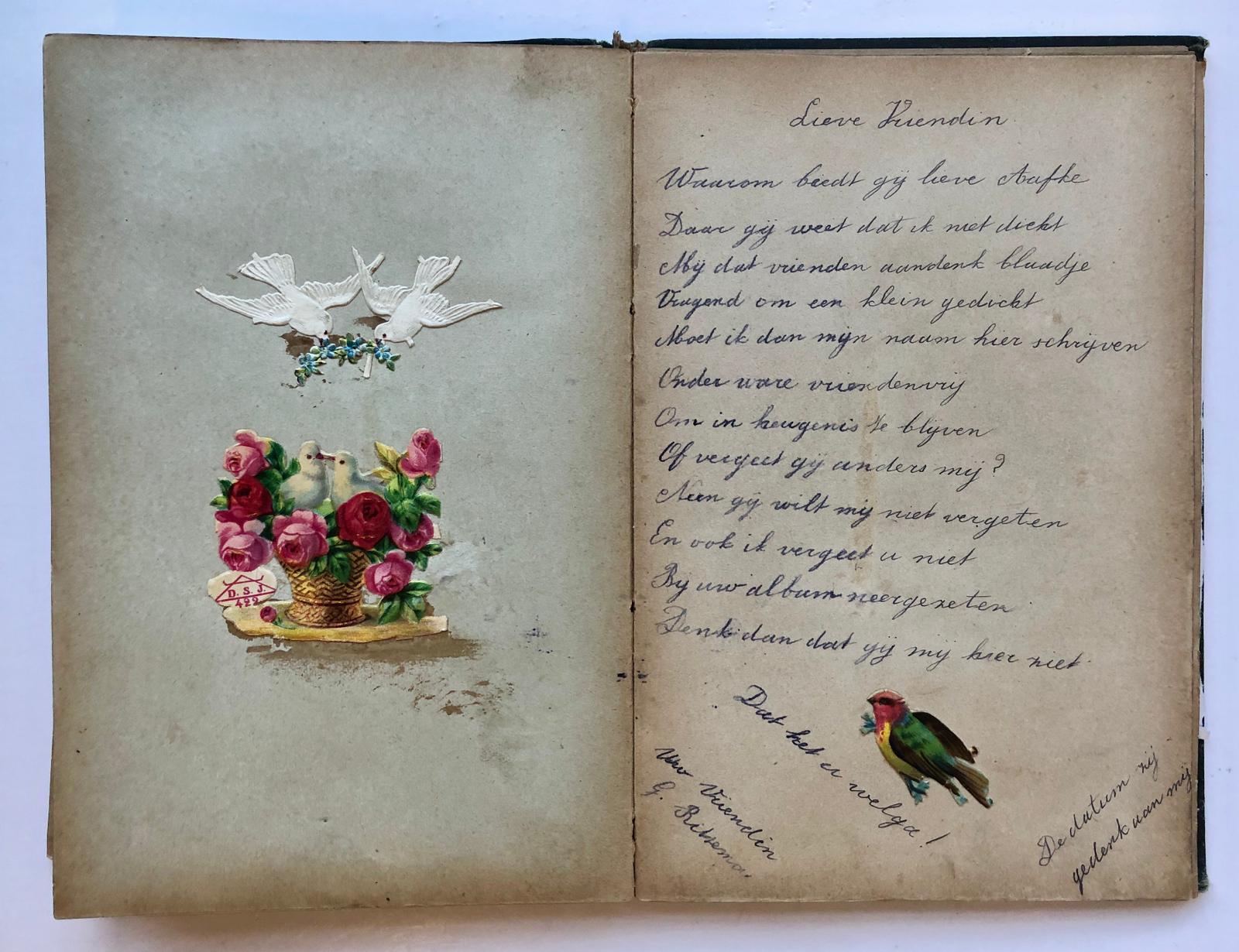 [Album amicorum, Album of verses, Poesiealbum] Poesie album van Aafke Lommert, 1892-1897 te Loppersum, ca. 40 bijdragen.