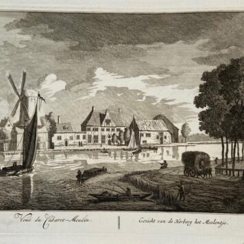 Original etching/Antique print/originele ets: Veue du Cabaret-Moulin/Gezicht van de Herberg het Moolentje.