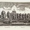 Original etching/Antique print/originele ets: Hoofdenburg, Maison de Campagne apartent a Mr. Hartwyk/Hofsteede Hoofdenburg, toebehoorende den heer Hartwyk.