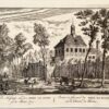 Original etching/Antique print/originele ets: De Hofstede van den Heer van Hoorn op de Slooter weg/Jardin de plaisance du Sieur van Hoorn sur le chemin de Slooten.