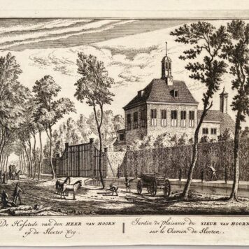 Original etching/Antique print/originele ets: De Hofstede van den Heer van Hoorn op de Slooter weg/Jardin de plaisance du Sieur van Hoorn sur le chemin de Slooten.