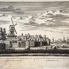 Original etching/Antique print/originele ets: Vue du Lootwit-moolen, sur le Wetering comme on le voir du cote de la campagne/Gezigt van den Lootwit-moolen aan de Wetering van de land-zyde te zien.
