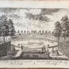 Original etching/Antique print/originele ets: De H. Jan Lups Gezicht over de groote kom naer de Terrassen/Vue de Grand Bassin de Monsieur Jean Lups vers les Terrasses.
