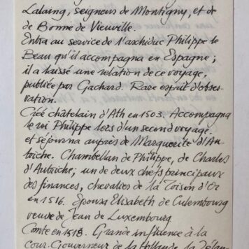 [Manuscript 1530] Acte waarbij Anthonie de Lalaing, graaf van Hoogstraten, een aantal financiële regelingen maakt. D.d. 31-10-1530. Manuscript op papier, 28x20 cm, getekend A. de Lalaing.