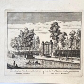 Original etchin/Antique print/originele ets: De Hofstede Soelen; toebehorende de Heeren Noordbon/Jardin de Plaisance Soelen, appartenant aux Sieurs Noordbon.