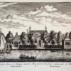Original etching and engraving/Antique print/originele ets en gravure/prent: Strandvliet, Maison de Campagne apartent a Mr. Strandwyk/Hofstede Strandvliet, toebehoorende den Heer Strandwyk.