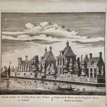 Original etching and engraving/Antique print/originele ets en gravure: Vue des Jardins sur le Ring sloot, entre Waslust et solitudo/Gezigt van de Tuinen van Ringsloot, tussen Waslust en Solitudo.