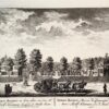 Original etching and engraving/Antique print/originele ets en gravure: Vryheit Blyheit, de buite plaets van den Hr. Adolf Houtman bezyden de Malie baen/Vryheit Blyheit, Maison de Campagne de Mons. Adolf Houtman pres le Mail.